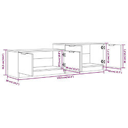 vidaXL Meuble TV Blanc 158,5x36x45 cm Bois d'ingénierie pas cher