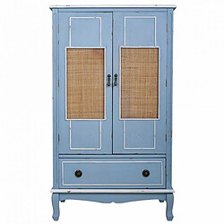 Acheter Armoire Alexandra House Living Bleu Rotin Bois d'épicéa Bois MDF 42 x 138 x 80 cm