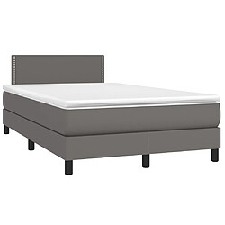 Avis Maison Chic Lit Adulte - Lit simple Lit à sommier tapissier avec matelas moelleux - Meuble de Chambre - Gris 120x200 cm Similicuir -MN23478