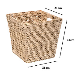 Pegane Lot de 2 boites de rangement, paniers de rangement en bois coloris naturel - Longueur 31 x Profondeur 31 x Hauteur 31 cm