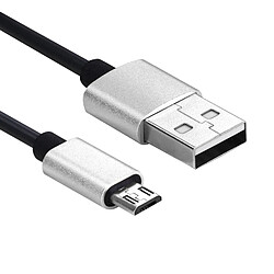 Wewoo Câble argent pour Galaxy, Huawei, Xiaomi, LG, HTC, Sony et autres smartphone 30cm à 100cm printemps à haute vitesse de style micro USB à USB 2.0 élastique spiralé de synchronisation de données USB,