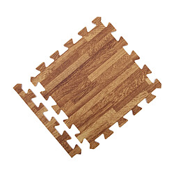 9 Pièces Mousse Puzzle Tapis D'exercice Imbriqué Carrelage Grain De Bois Foncé