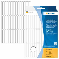 Herma 2530 Étiquettes universelles 6 x 50 mm 1248 pièces Blanc