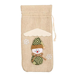 Sacs De Couverture De Bouteille De Vin De Bonhomme De Neige Noël Nouvel An Décoration Stocking Beige