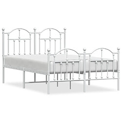 Maison Chic Lit adulte - Lit simple Cadre de lit métal avec tête de lit/pied de lit,Structure du lit Contemporain pour chambre blanc 120x190cm -MN57607