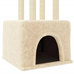 Acheter Helloshop26 Arbre à chat meuble tour grimper jouet grattage grattoir escalade plateforme avec griffoirs en sisal 133,5 cm crème 02_0022470