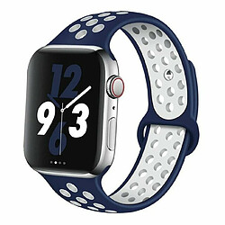 PHONECARE Bracelet Bicolore SportStyle pour Apple Watch Series 7 - 41mm - Bleu foncé / Blanc