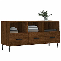 Avis Maison Chic Meuble TV scandinave - Banc TV pour salon chêne marron 102x36x50 cm bois d'ingénierie -MN96878