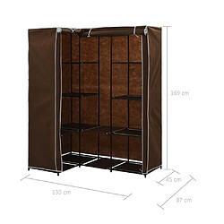 vidaXL Garde-robe d'angle Marron 130x87x169 cm pas cher