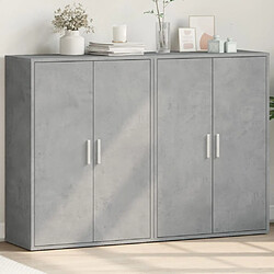 vidaXL Buffets 2 pcs gris béton 60x31x84 cm bois d'ingénierie