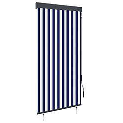 vidaXL Store roulant d'extérieur 100x250 cm Bleu et blanc