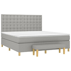 Avis Maison Chic Lit adulte- Lit + matelas,Sommier à lattes de lit avec matelas Gris clair 180x200cm Tissu -GKD30183