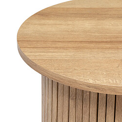 Pegane Table à café ronde en placage effet bois coloris naturel - Diamètre 45 x Hauteur 50 cm