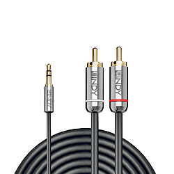 Lindy 35332 câble audio 0,5 m 3,5mm 2 x RCA Anthracite