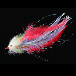 Streamer De Pêche à La Mouche Truite Saumon Arc-en-ciel Vole Rouge D'eau Salée Avec Crochet pas cher