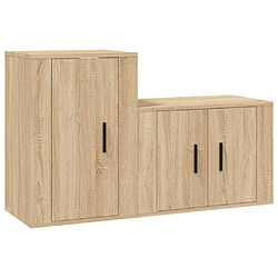 vidaXL Ensemble de meubles TV 2 pcs chêne sonoma bois d'ingénierie