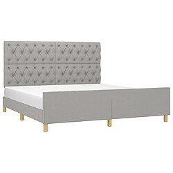 Avis Maison Chic Lit adulte - Cadre Structure de lit avec tête de lit Contemporain Gris clair 160x200 cm Tissu -MN75390