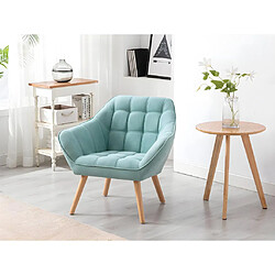 Vente-Unique Canapé 2 places et fauteuil en tissu vert d'eau CASERTA