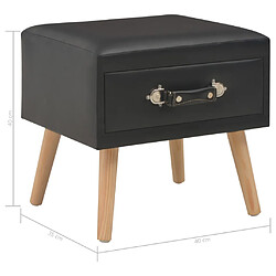 vidaXL Table de chevet Noir 40x35x40 cm Similicuir pas cher