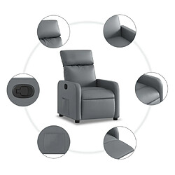 Maison Chic Fauteuil Relax pour salon, Fauteuil inclinable Gris Similicuir -GKD11513 pas cher