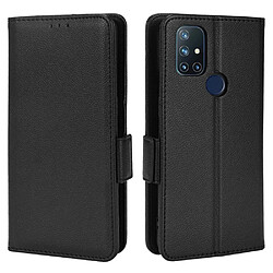 Etui en PU texture litchi avec support, noir pour votre OnePlus Nord N10 5G