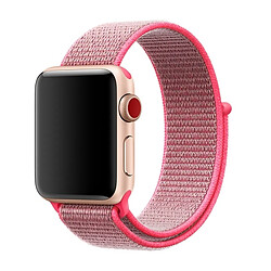 Wewoo Bracelet rose pour Apple Watch Series 3 & 2 & 1 38mm simple de montre en nylon de mode avec Magic Stick lumière