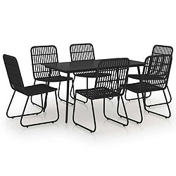 Ensemble salle à manger de jardin 7 pcs,Table et chaise à dîner d'extérieur Résine tressée et verre -MN39132