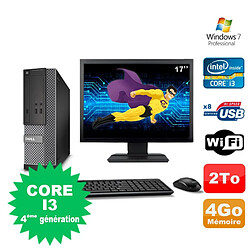 Lot PC Dell Optiplex 3020 SFF I3-4130 3.4GHz 4Go 2To DVD Wifi W7 + Ecran 17" - Occasion