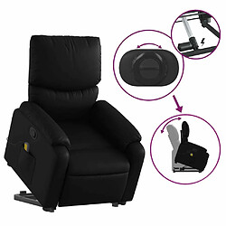 Maison Chic Fauteuil Relax pour salon, Fauteuil inclinable de massage Noir Similicuir -GKD93106 pas cher