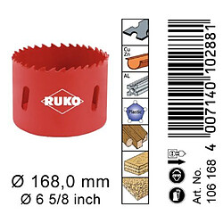 Avis RUKO 106168 Scie-cloche bi-métal 168 mm