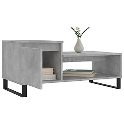 Avis vidaXL Table basse Gris béton 100x50x45 cm Bois d'ingénierie