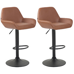 Non Lot de 2 tabourets de bar Braga simili cuir noir