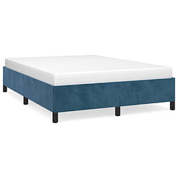 Maison Chic Lit adulte - Lit simple Cadre de lit,Structure du lit Contemporain Bleu foncé 140x190 cm Velours -MN37085