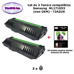 Pack 2 Toner générique ML1710D3 pour imprimante Samsung ML 1410 1500 1510 1510B 1520 1710 740 1750 1755+20f A6 brillantes-T3AZUR