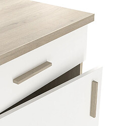 Acheter Pegane Meuble bas de cuisine 1 porte + 1 tiroir coloris chêne kronberg, blanc - Longueur 60 x Hauteur 85 x Profondeur 60 cm