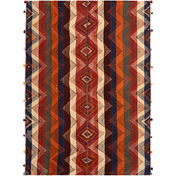 Vidal Tapis de laine 185x128 rouge Jajim