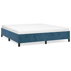 vidaXL Cadre de lit sans matelas bleu foncé 180x200 cm velours