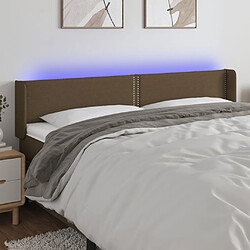 vidaXL Tête de lit à LED Marron foncé 183x16x78/88 cm Tissu