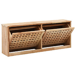 Maison Chic Banc de rangement | Meuble de rangement d'Entrée | Coffres d'Intérieur de chaussures 94x20x38cm Bois massif de noyer -MN93841