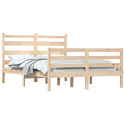 Avis Maison Chic Lit adulte - Lit simple Cadre de lit,Structure du lit Contemporain Bois de pin massif 140x200 cm -MN79516