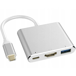 GUPBOO Adaptateur USB C HDMI+USB 3.0+PD Hub 4K MacBook 3 en 1,JL135