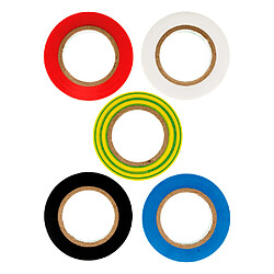 Lot de 5 adhésifs 15mm x 10m 5 couleurs - Zenitech