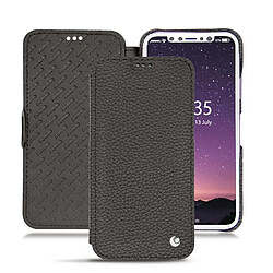 Housse cuir Apple iPhone Xs - Rabat horizontal - Anthracite ( Pantone #41403c ) - NOREVE