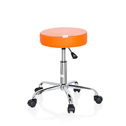 Tabouret / siège pivotant / siège technique OPERATOR II simili-cuir orange chrome hjh OFFICE pas cher