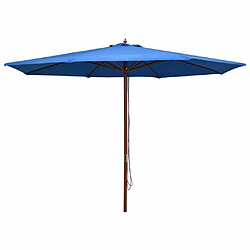 Maison Chic Parasol Jardin | Parasol d'extérieur avec mat en bois 350 cm Bleu - GKD35922