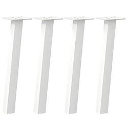 vidaXL Pieds de table basse 4 pcs blanc 42 cm acier