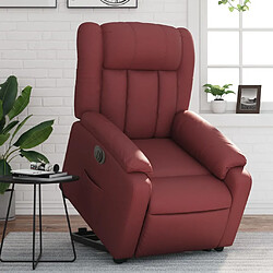 vidaXL Fauteuil inclinable électrique rouge bordeaux similicuir