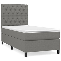 vidaXL Sommier à lattes de lit avec matelas Gris foncé 80x200 cm Tissu