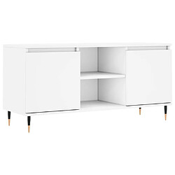 vidaXL Meuble TV blanc 104x35x50 cm bois d'ingénierie