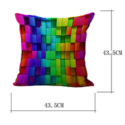 Avis Tissé Imprimé Grille Oreiller Coton Lin Throw Cas Rainbow Housse De Coussin Décor